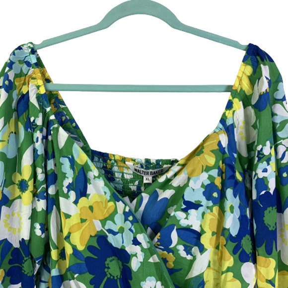 WALTER BAKER Green Disco Floral Kimora Crop Top -‎ NWT - Picture 3 of 15